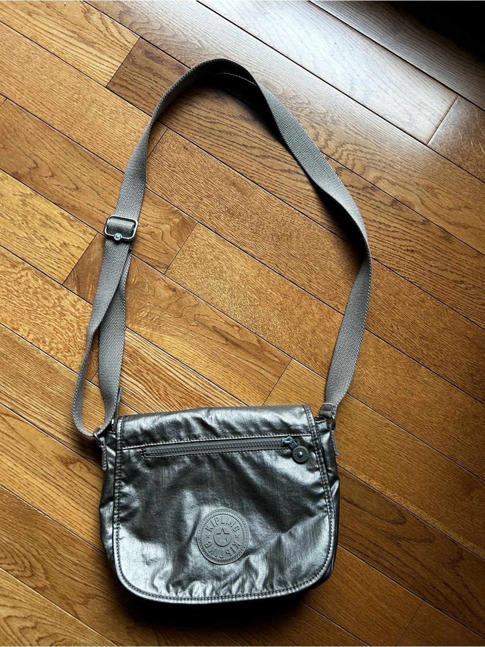 Kipling Metallic Silver Crossbody Purse
